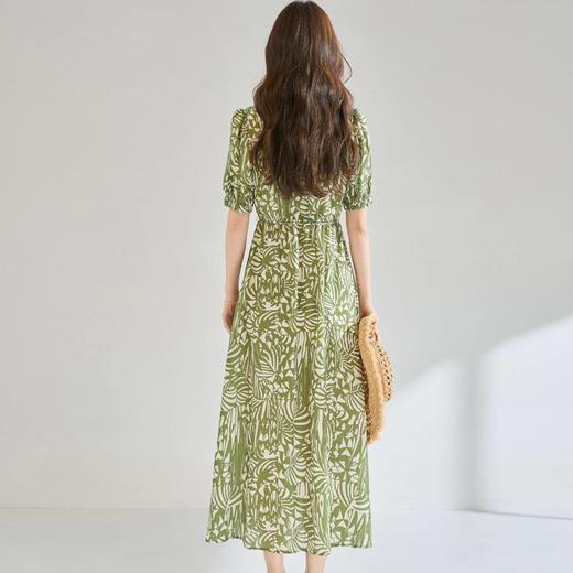 「高货sh」全新升级【铂金会员395/天猫529/差价134】(02025)洛诗琳法式莱赛尔亚麻连衣裙2026夏季新款V领收腰A字长裙 商品图4