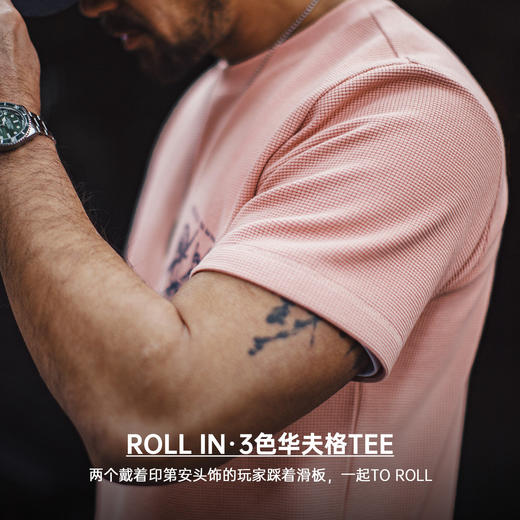 马登工装美式复古华夫格圆领短袖t恤阿美咔叽印第安印花上衣男夏 商品图1