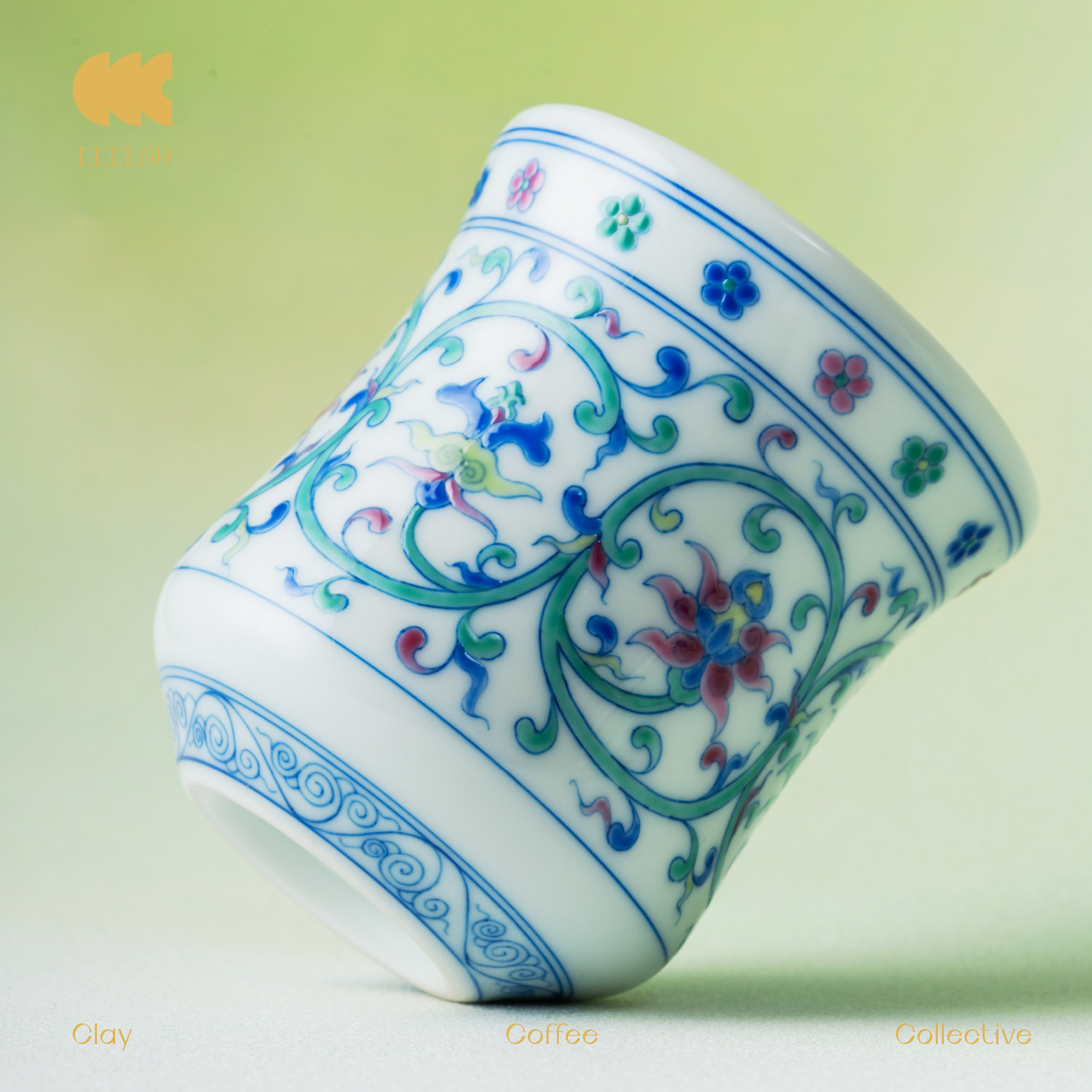 CCCLAY "工"系列 缠枝莲·迎春 CCC咖啡杯 咖啡品鉴杯 景德镇手工陶瓷