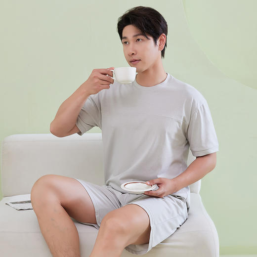 chunmolife 7A级抗菌冰感棉 可外穿休闲风家居套装 男女款 柔软透气 自带凉感 商品图4