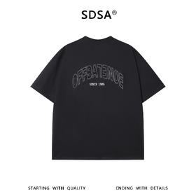 SDSA男装2026新款高贵轻奢极简风美式撞色刺绣字母圆领短袖T恤潮