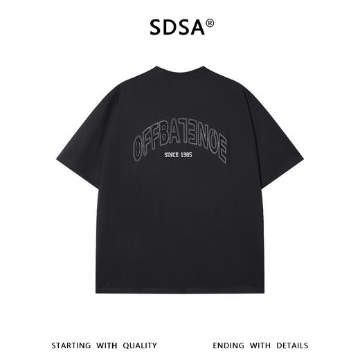 SDSA男装2026新款高贵轻奢极简风美式撞色刺绣字母圆领短袖T恤潮 商品图0