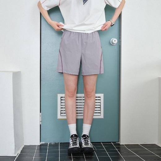 714street夏季防晒凉感明线撞色运动短裤轻薄宽松直筒裤男女同款 商品图2