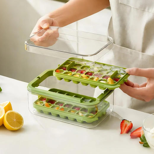 摩登主妇翻转冰块模具家用制冰盒储存盒食品级冻冰块神器按压冰格 商品图3