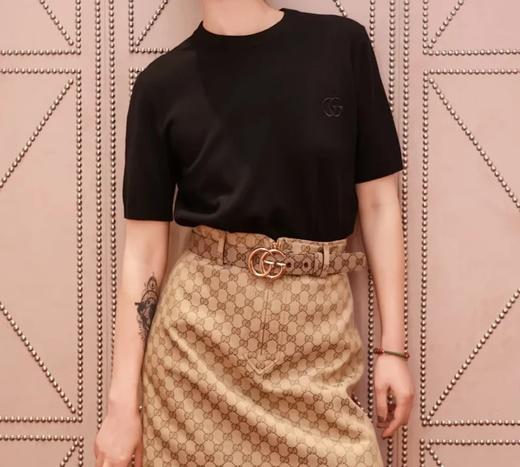 重磅渠道    大G黑色徽标系列    刺绣羊毛开衫/圆领绵羊毛短袖套衫   意大利进口羊毛针织衫 商品图1