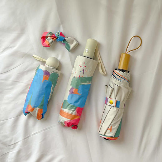 【晴雨两用！小清新风】太阳伞防晒紫外线遮阳伞女折叠便携自动晴雨伞两用小清新.xb 商品图1