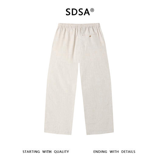 SDSA男装2026新款高贵轻奢简约纯色亚麻休闲裤百搭透气舒适裤子 商品图1