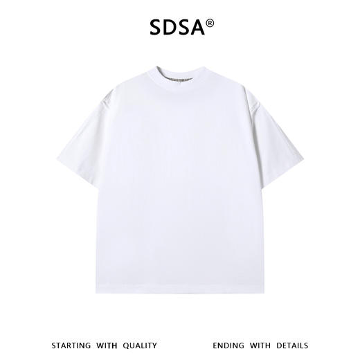 SDSA男装2026新款轻奢韩系简约圆领短袖T恤后背纽扣装饰设计百搭 商品图0