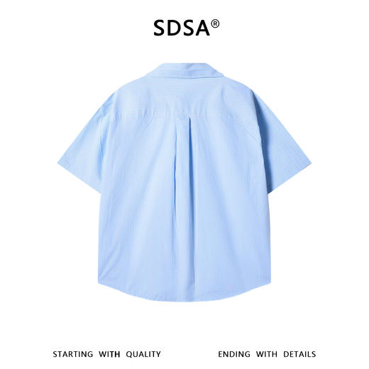 SDSA男装2026新款高贵轻奢简约撞色竖纹短袖衬衫小马刺绣百搭上衣 商品图1