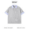 SDSA男装2026新款高贵轻奢学院风条纹拼接针织翻领假两件T恤百搭 商品缩略图0