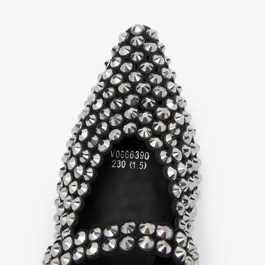 西遇包头半拖鞋女2026夏季新款水钻尖头绝美一脚蹬平底玛丽珍凉拖V0666390 商品图5