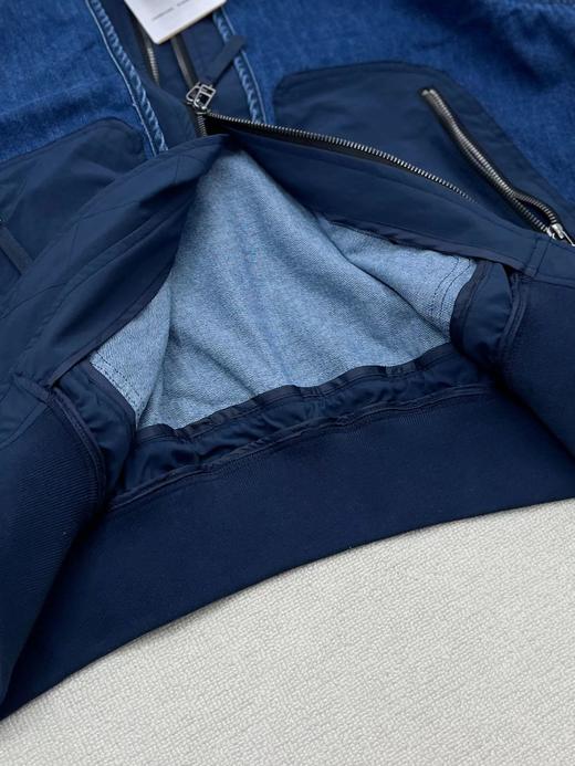 F040742创新拼接情侣款假两件宽松高街棒球领牛仔夹克外套 商品图11