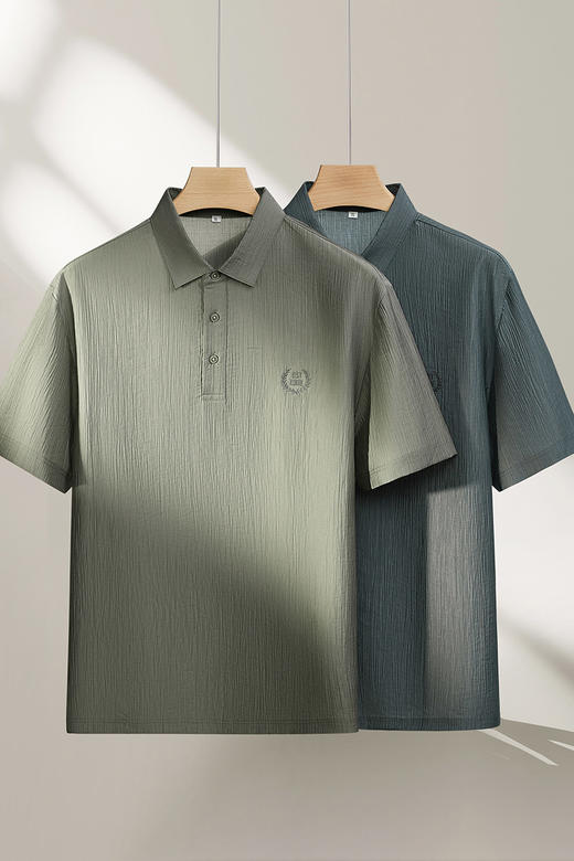 【DPF】大依优型大码男装夏季莱赛尔短袖POLO衫商务休闲百搭上衣透气T恤 商品图5