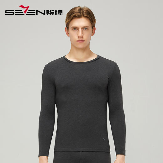 【特价】【套装】柒牌保暖套装男士保暖内衣打底衣高弹舒适圆领双面磨毛秋衣秋裤 119F72140 商品图0