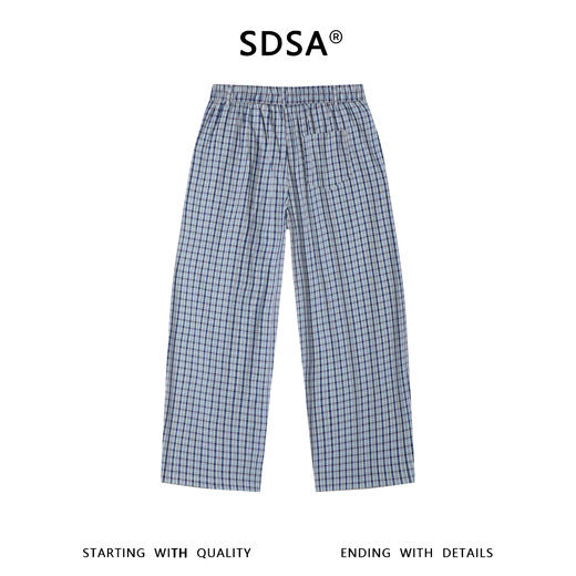 SDSA男装2026新款高贵轻奢韩系撞色格纹格子休闲裤百搭休闲裤子 商品图1