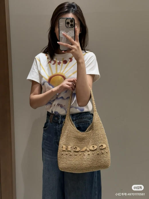 代购级 蔻驰𝗰𝗼𝗮𝗰.𝟰月新品𝗯𝗿𝗼𝗼𝗸𝗹𝘆𝗻 
布鲁克林拉菲草编包 商品图2