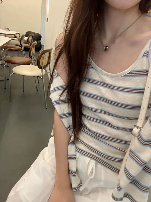 行走的美白滤镜夏日航海松弛条纹两件套 商品图9