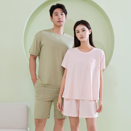 chunmolife 7A级抗菌冰感棉 可外穿休闲风家居套装 男女款 柔软透气 自带凉感 商品图0