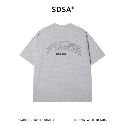 SDSA男装2026新款高贵轻奢极简风美式撞色刺绣字母圆领短袖T恤潮 商品图4