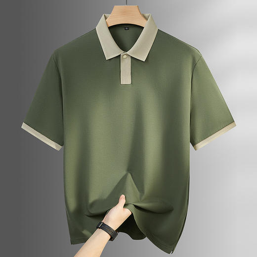 【DPF】大依优型大码男装夏季翻领polo衫短袖拼接棉质商务休闲短袖上衣 商品图3
