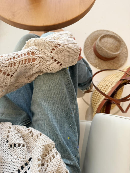 2604204    烫钻点缀 直筒牛仔裤 商品图6