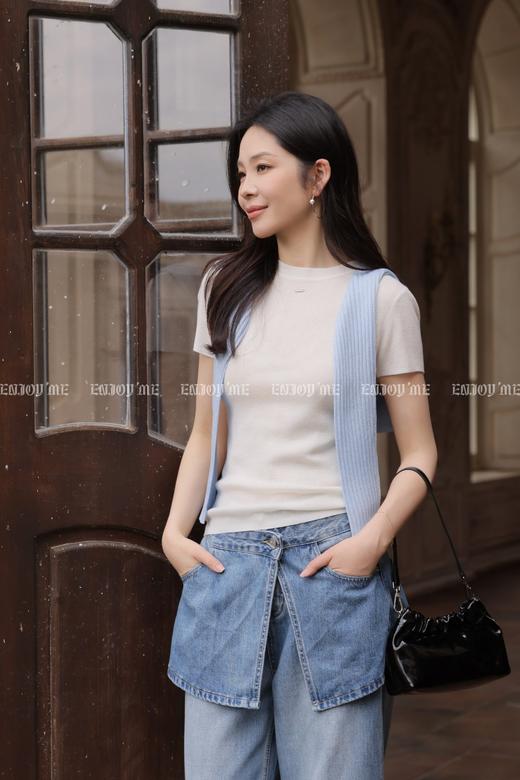 【门店同款】ENJOY夏季正肩短袖针织上衣 170747650 商品图3