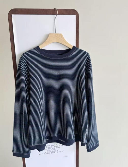 YW2596蓝白条薄款长袖T 商品图2