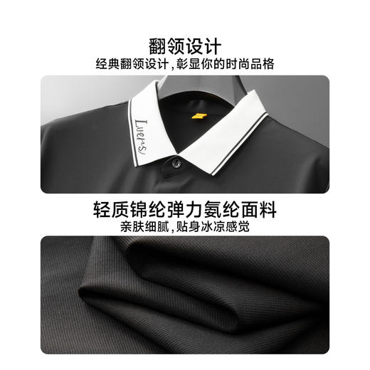 【DG】大依优型大码男装夏季冰丝短袖POLO衫商务休闲拼色百搭上衣T恤300 商品图3