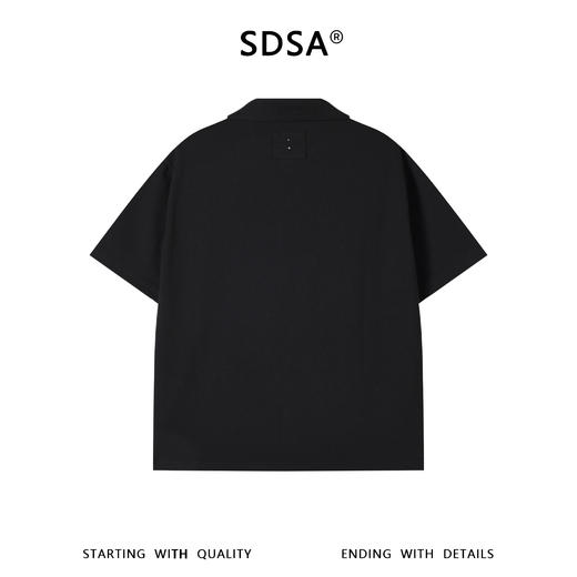 SDSA男装2026新款高贵轻奢简约纯色纽扣翻领短袖T恤商务百搭上衣 商品图4