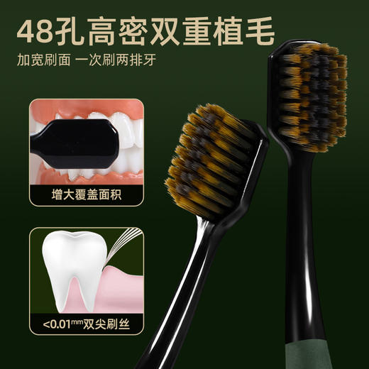 「高颜值！Uanicce森系软毛牙刷」双重绵密植毛绒感刷丝宽头洁齿成人牙刷家用口腔护理 商品图1