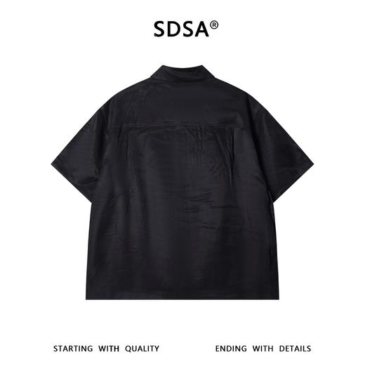 SDSA男装2026新款高贵轻奢美式撞色领口刺绣字母短袖衬衫百搭休闲 商品图4