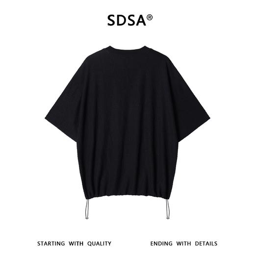 SDSA男装2026新款轻奢慵懒提花纯色圆领短袖T恤下摆松紧设计百搭 商品图4