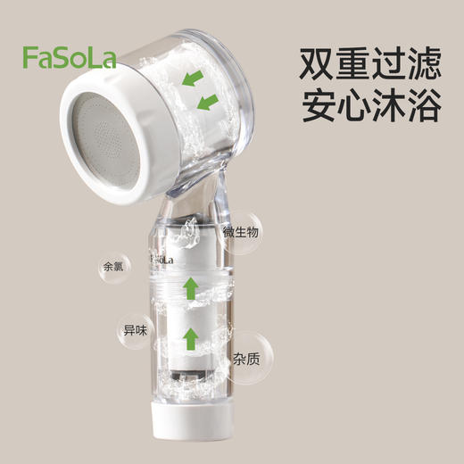 FaSoLa增压双重过滤花洒喷头净水家用便携浴室卫生间外出淋浴喷头 商品图2