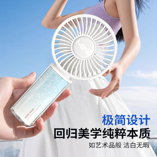 【大风力！清凉不间断】手持马卡龙透明小风扇迷你便携三档锂电USB充电桌面风扇夏季礼品。xb 商品图1