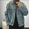 F040712春夏季新款复古水洗牛仔字母贴布绣拼色牛仔夹克长袖外套 商品缩略图11