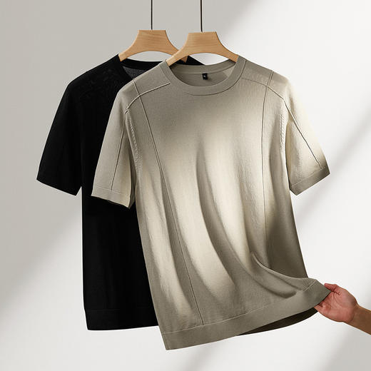 【DPF】大依优型大码男装夏季针织圆领短袖T恤商务休闲运动透气上衣男士 商品图1