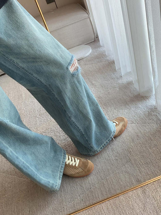 48-2 部分码两周发⚠️自留 春夏轻薄款 45R潇洒不羁 松弛帅气 柔软的破洞牛仔裤 客供面料 个性十足 商品图13