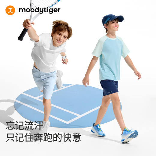 moodytiger儿童舒适撞色运动短袖透气T恤62110110 商品图3