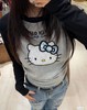 F040722春季新款甜美辣妹风HelloKitty猫咪蕾丝蝴蝶结刺绣圆领修身插肩袖T恤长袖 商品缩略图9