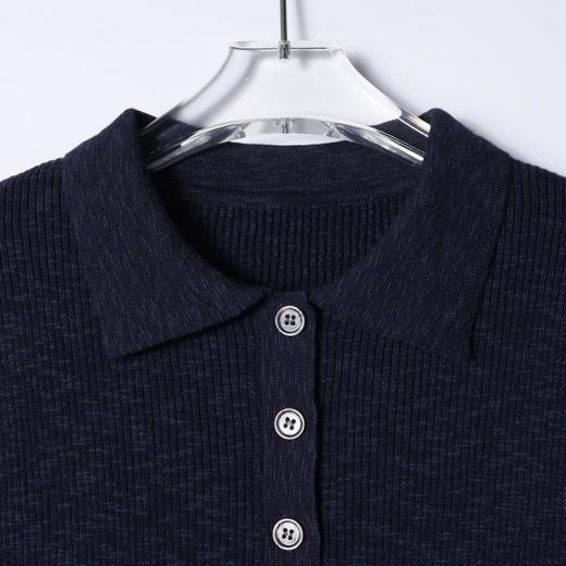 SDSA男装2026新款高贵轻奢老钱风竖纹纽扣翻领短袖T恤百搭休闲 商品图1