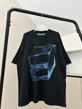 AW大王26SS冰块烫钻短袖T恤