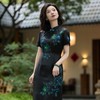 西子/海棠依旧40姆米重锻桑蚕丝非遗香云纱旗袍连衣裙/QPZH0082 商品缩略图3