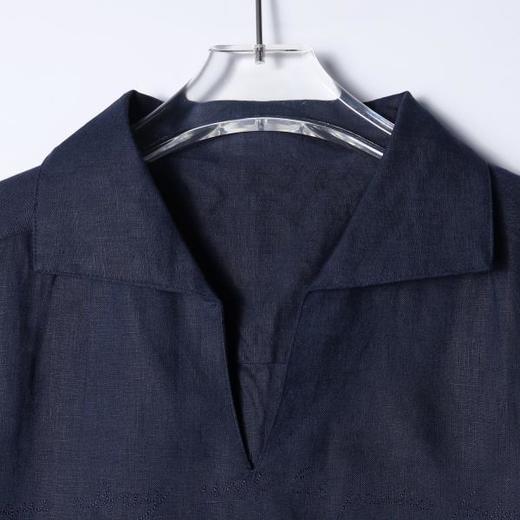 SDSA男装2026新款高贵轻奢简约刺绣字母小V翻领短袖T恤百搭上衣 商品图1