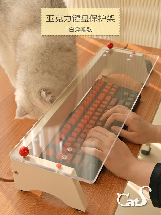 CatS小红帽系列 挡猫神器键盘罩 笔记本台式机透明防尘罩保护罩 商品图1