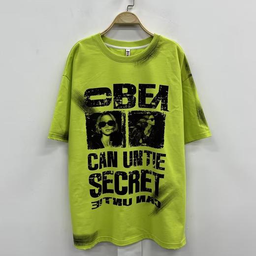 NC圆领贴布锈字母刷漆短袖T恤60125（绿）夏季 162011900321 商品图0