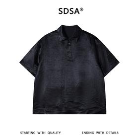 SDSA男装2026新款高贵轻奢暗纹肌理亨利领短袖Polo衫宽松休闲上衣