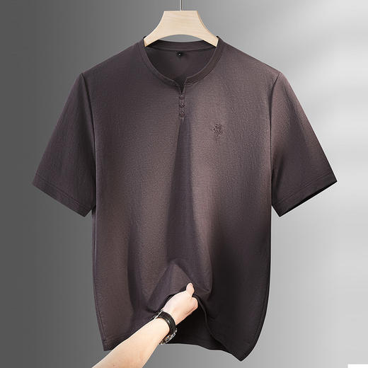 【DPF】【亚麻】大依优型大码男装夏季圆领短袖T恤运动休闲透气短袖上衣 商品图2
