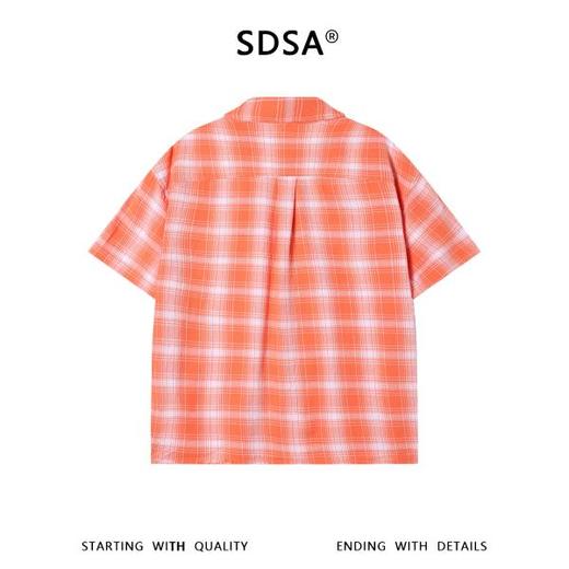 SDSA男装2026新款高贵轻奢少年感撞色格纹短袖衬衫百搭宽松上衣 商品图4