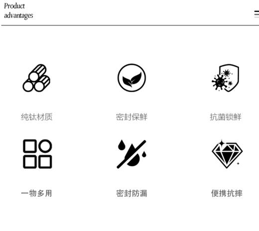 米马杂货场 带盖纯钛保鲜盒 1L 19*13*3CM 商品图1