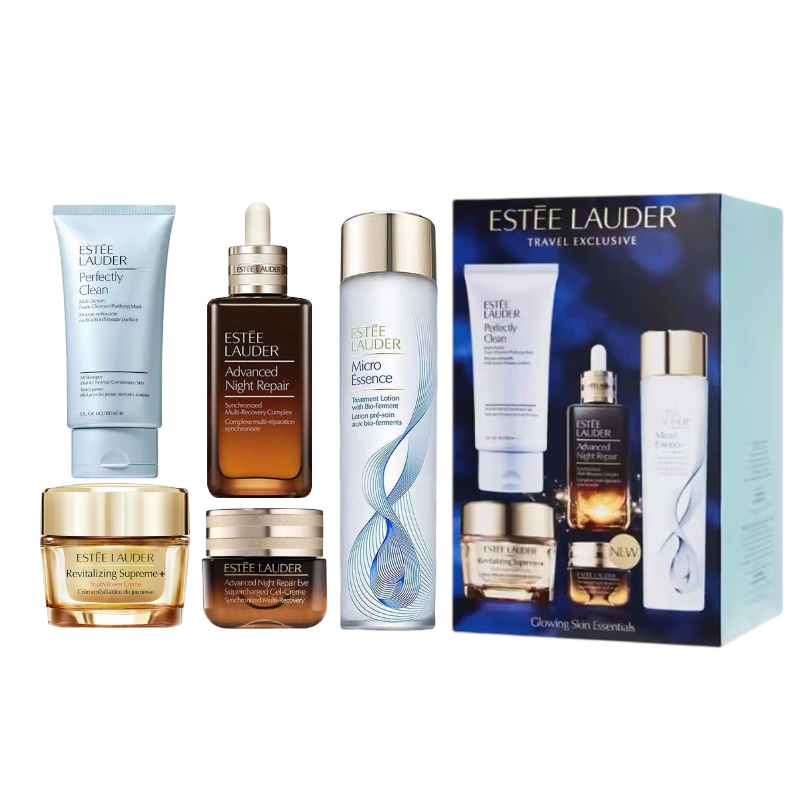 【电台专属 跨境直邮】EsteeLauder/雅诗兰黛K衰老明星修护五件套（内含：净莹洁面乳150ml经典原生液200ml小棕瓶100ml清爽智妍乳霜75ml抗蓝光眼霜15ml）